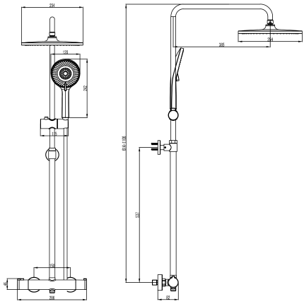 Душевая система с термостатом Minotti Unico Champagne Gold