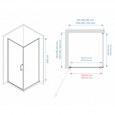 Душевое ограждение Minotti Latte 900*900 Black