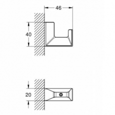 40782000 *Крючок для банного халата GROHE Selection Cube, хром