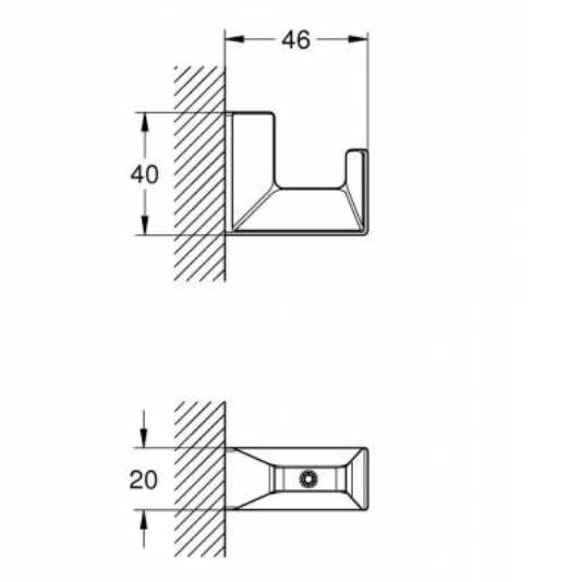 40782000 *Крючок для банного халата GROHE Selection Cube, хром