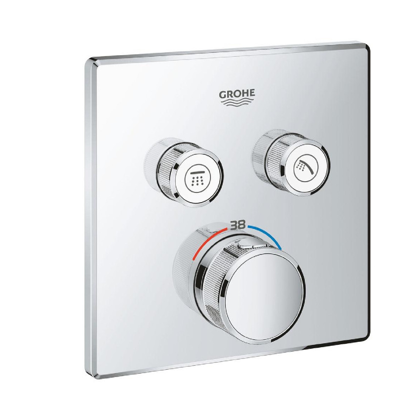 29124000 *Внешняя часть смесителя GROHE Grohtherm SmartControl на 2 выхода, хром