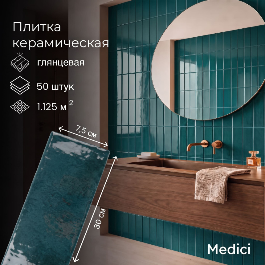 Керамическая плитка MDL7537C08 dark blue glossy