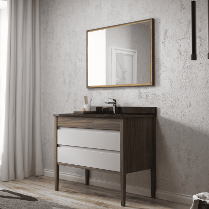 Тумба для ванной комнаты в комплекте с раковиной-столешницей Minotti Piano 100см