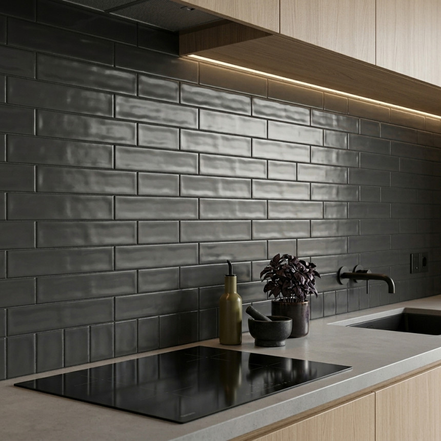 Керамическая плитка M75304H dark grey glossy