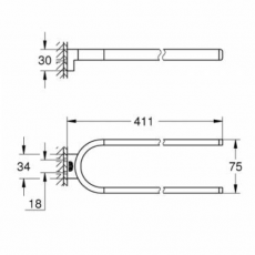 41059000 Полотенцедержатель неповоротный Grohe Selection
