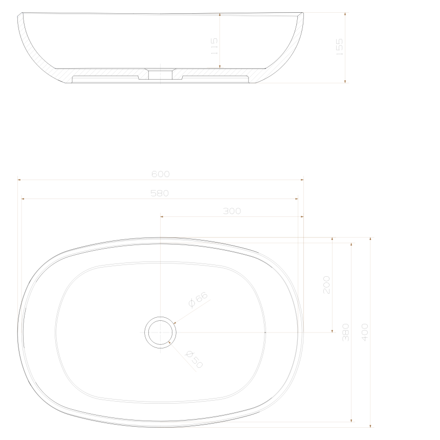 Раковина Minotti Colori Black