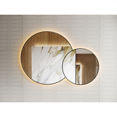 Зеркало двойное с подсветкой Minotti Novita Black