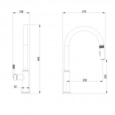 Смеситель для кухни с выдвижной лейкой Minotti Atrio black