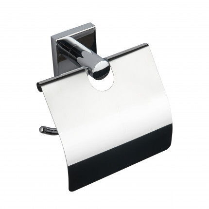Бумагодержатель с крышкой LUSSO chrome Cube