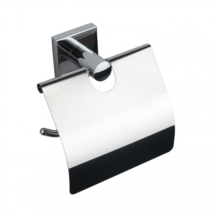 Бумагодержатель с крышкой LUSSO chrome Cube