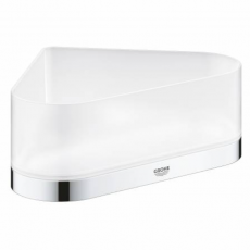41038000 Полочка для душа GROHE Selection, угловая, с держателем, хром/прозрачный белый