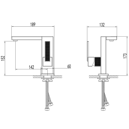 Смеситель для раковины Minotti Alto M-size Gun Metal