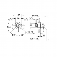 29048000 *Смеситель для душа скрытого монтажа GROHE BauClassic, готовый комплект, хром