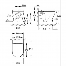 102510SH00 *Подвесной унитаз GROHE Euro Ceramic с сиденьем, альпин-белый
