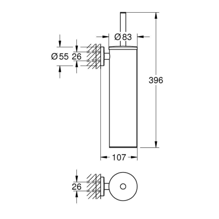 40696000 Туалетный ёршик GROHE Essentials, металлическая колба, хром