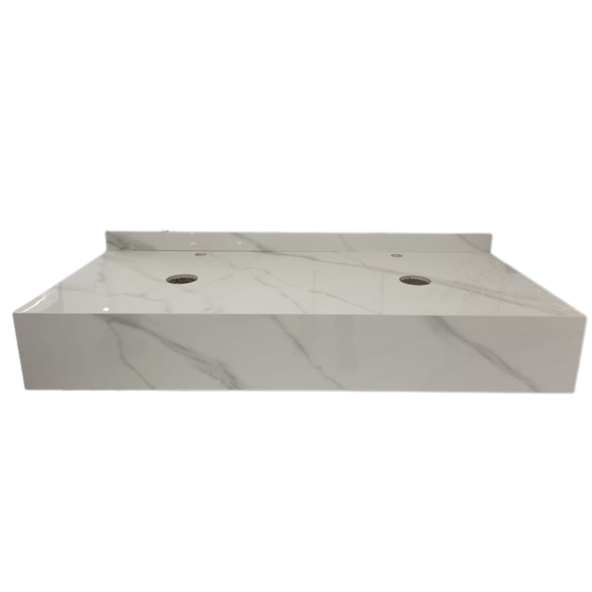 Столешница из искусственного камня LUSSO 120см white marble glossy