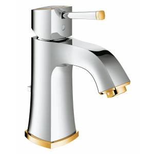 23303IG0 Смеситель для раковины GROHE Grandera с донным клапаном, хром/золото