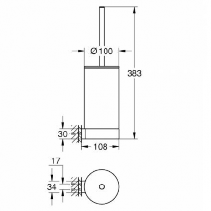 41076000 *Туалетный ершик GROHE Selection, хром