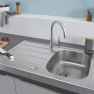 31552SD1 Мойка GROHE K200 45-S 86/50 1.0 с корзинчатым вентилем, нержавеющая сталь