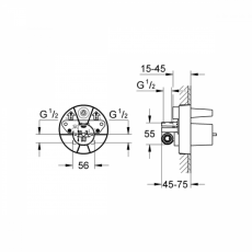33964000 Встраиваемая часть однорычажного смесителя для душа GROHE Ondus