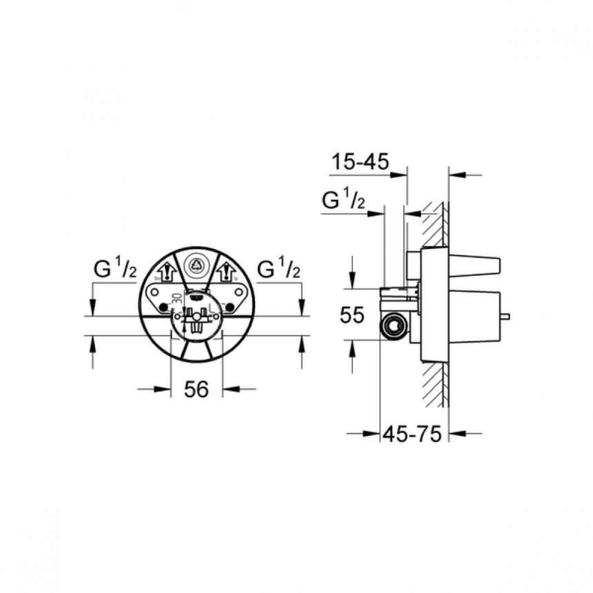 33964000 Встраиваемая часть однорычажного смесителя для душа GROHE Ondus