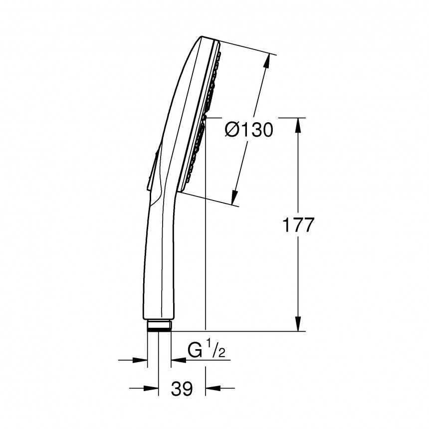 26574DL0 Ручной душ GROHE Rainshower SmartActive 130, 3 вида струи, теплый закат матовый