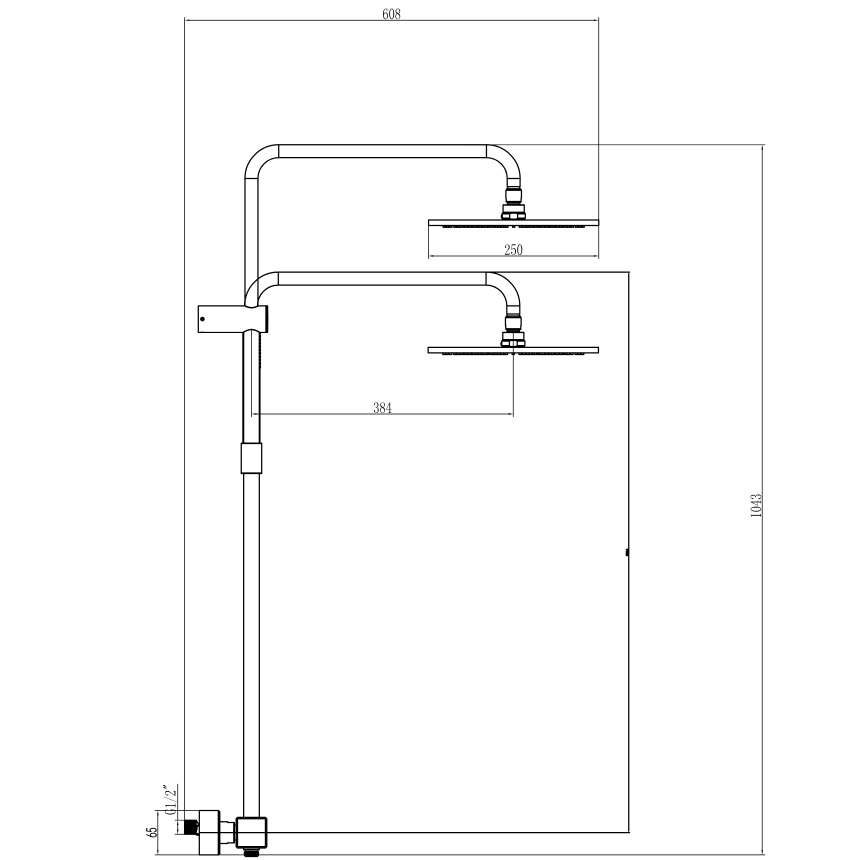 Душевая система с термостатом Minotti Alto Black