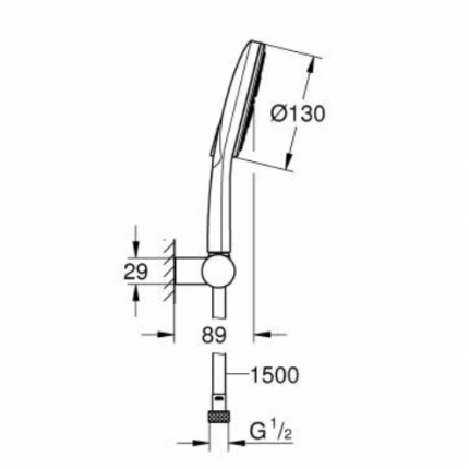 26580000 Rainshower Smartactive 130 Душевой набор, 3 режима струи