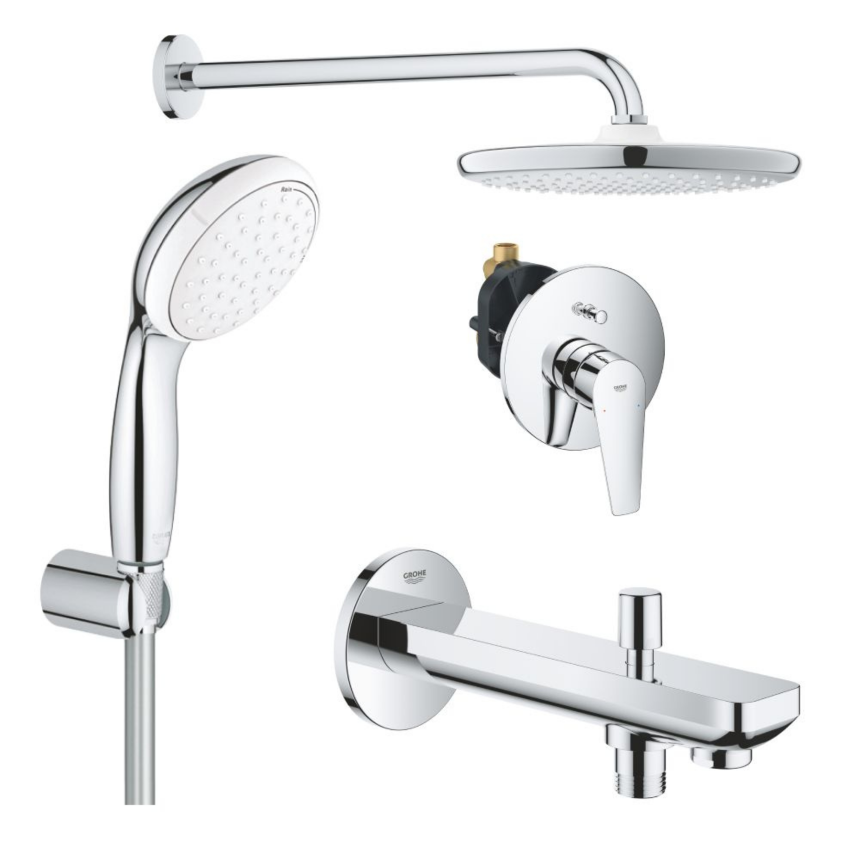 1000190 *Набор для комплектации душа GROHE BauEdge 250, хром