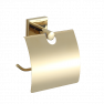 Бумагодержатель с крышкой LUSSO Gold Cube