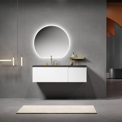 Тумба для ванной комнаты в комплекте с раковиной-столешницей Minotti Modern 130см