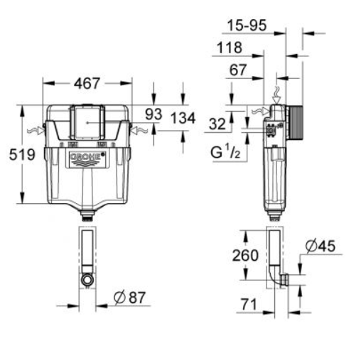 38661000 Смывной бачок скрытого монтажа GROHE GD2
