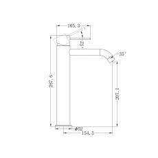 Смеситель для раковины Minotti L-size Style Pro matt gold