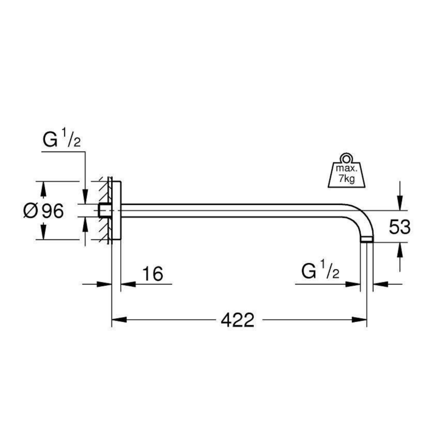 26146LS0 Душевой кронштейн GROHE Rainshower 422, белая луна