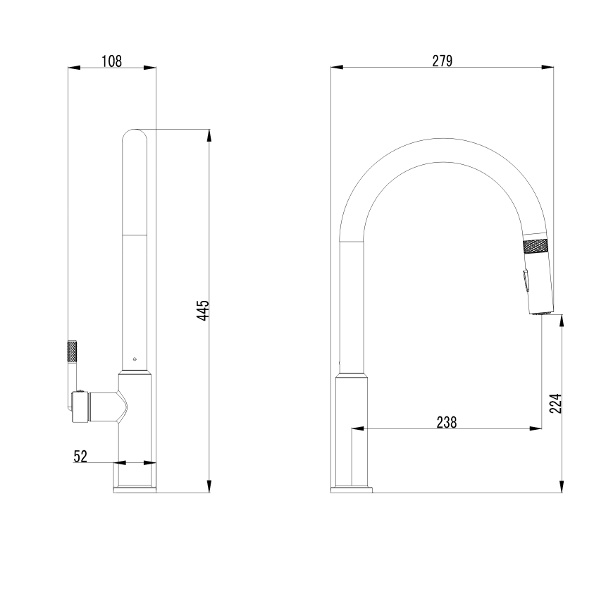 Смеситель для кухни с выдвижной лейкой Minotti Atrio chrome