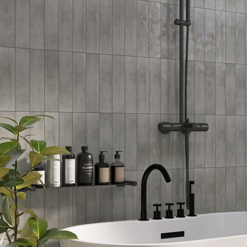 Керамическая плитка M7532P1 light grey glossy