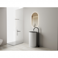 Тумба для ванной комнаты в комплекте с черной раковиной Minotti Ribo