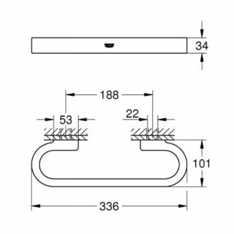 41064000 *Ручка для ванной GROHE Selection, хром