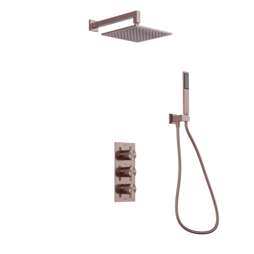Душевая система скрытого монтажа с термостатом Minotti Style Lux brushed bronze