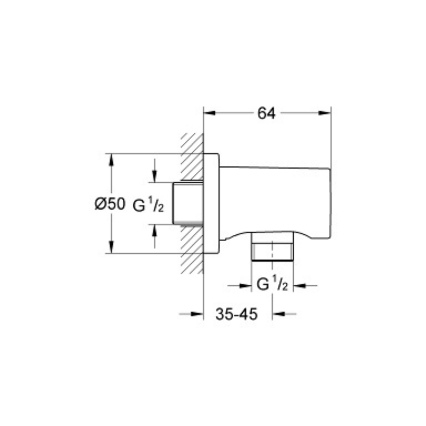 27057DC0 Подключение для душевого шланга GROHE Rainshower, суперсталь