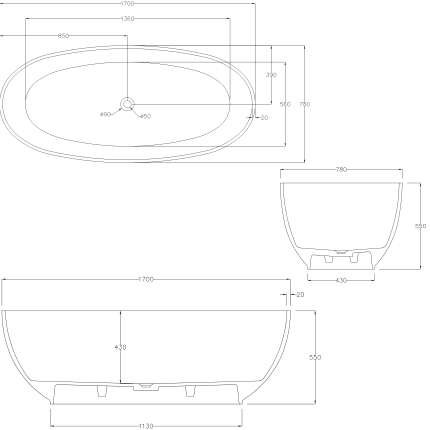 Отдельностоящая ванна Minotti Luna 170*78 Green