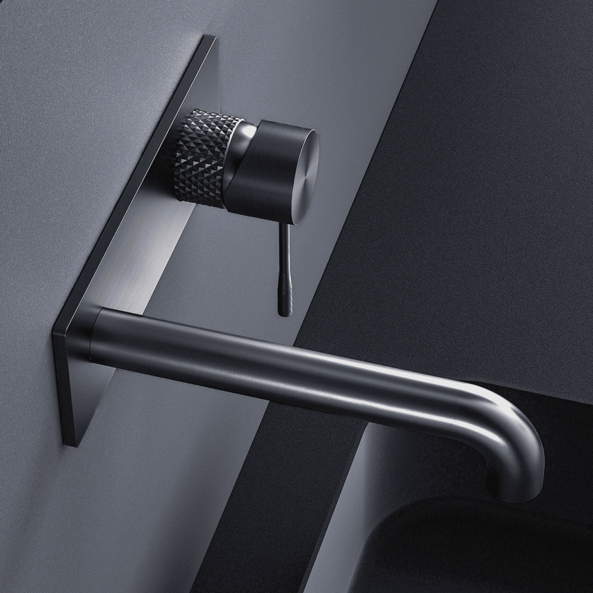 Смеситель скрытого монтажа для раковины на два отверстия Minotti Style gun metal