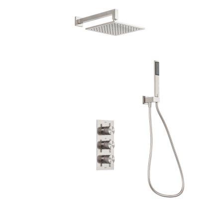 Душевая система скрытого монтажа с термостатом Minotti Style Lux brushed nickel