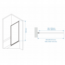 Шторка для ванны Minotti Vento  800*1400 Black