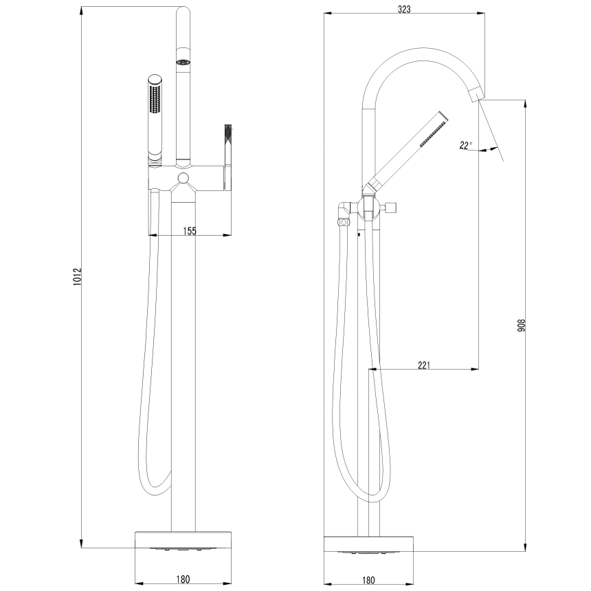 Напольный смеситель Minotti Unico Gun Metal