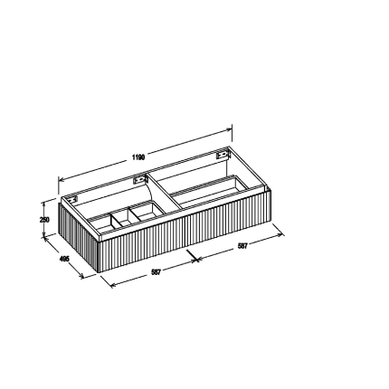 Тумба для ванной комнаты в комплекте со столешницей и раковиной Minotti Diva 120см