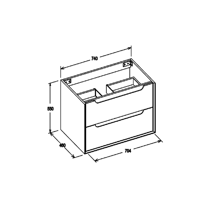 Тумба для ванной комнаты в комплекте со столешницей и раковиной Minotti Nature 75см