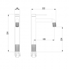 Смеситель для раковины Minotti Capri L-size gun metal