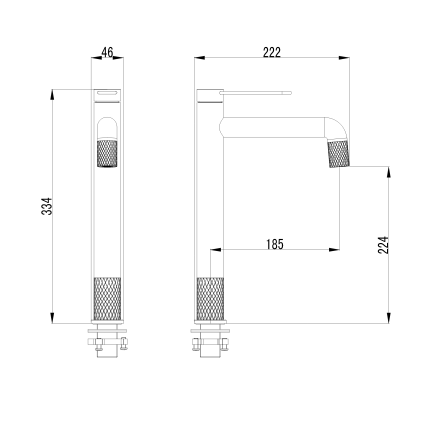Смеситель для раковины Minotti Capri L-size gun metal