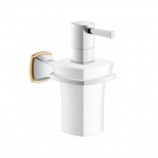 40627IG0 *Дозатор жидкого мыла GROHE Grandera керамический, с держателем, хром/золото